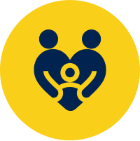 Family icon with heart shape design.